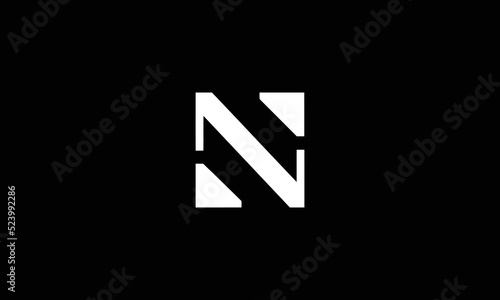  letter N logo design, Minimalist N initial based vector icon 
