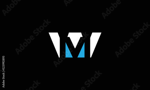  MW WM letter logo design vector template 