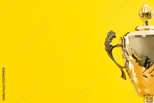 Obraz na plátně Golden trophy cup with a lid