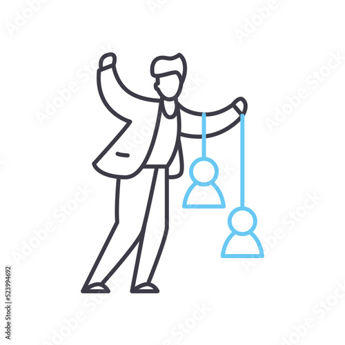 talent management line icon, outline symbol, vector illustration, concept sign