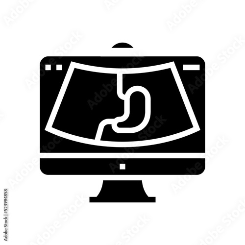 ultrasound abdomen health check glyph icon vector. ultrasound abdomen health check sign. isolated symbol illustration