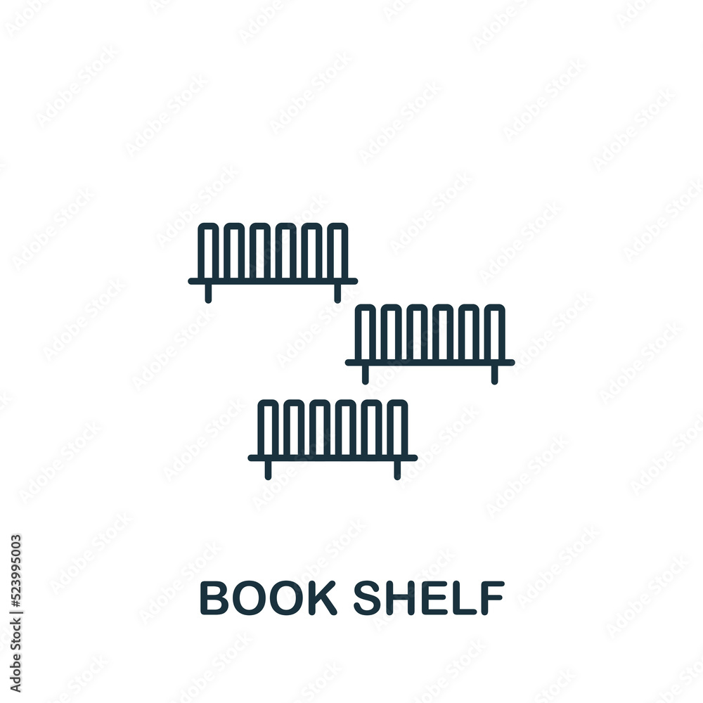 Fototapeta premium Book Shelf icon. Line simple Interior Furniture icon for templates, web design and infographics