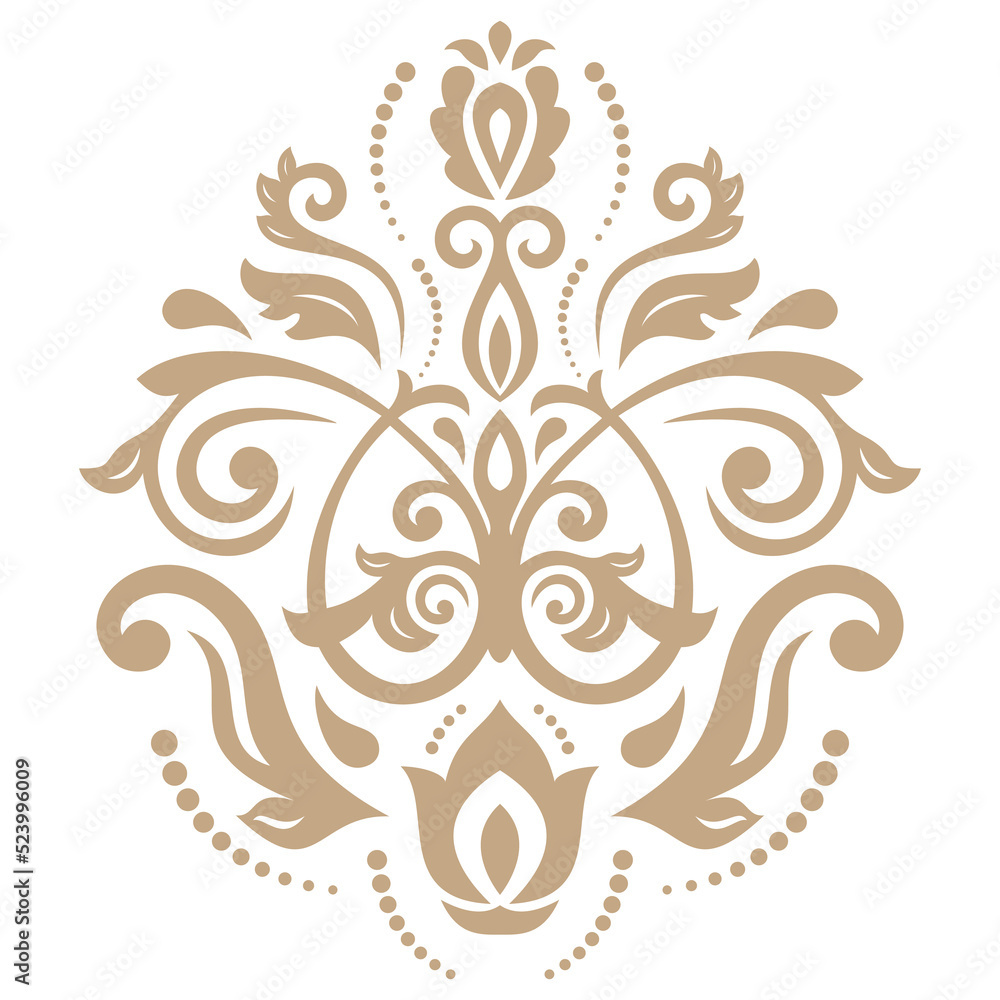 Golden and white vector classic pattern. Seamless abstract background with vintage elements. Orient pattern. Ornament for wallpapers and packaging