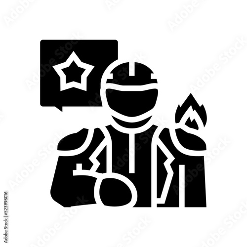 stuntman video production film glyph icon vector. stuntman video production film sign. isolated symbol illustration