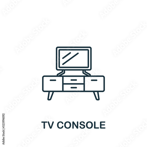 Tv Console icon. Line simple Interior Furniture icon for templates, web design and infographics