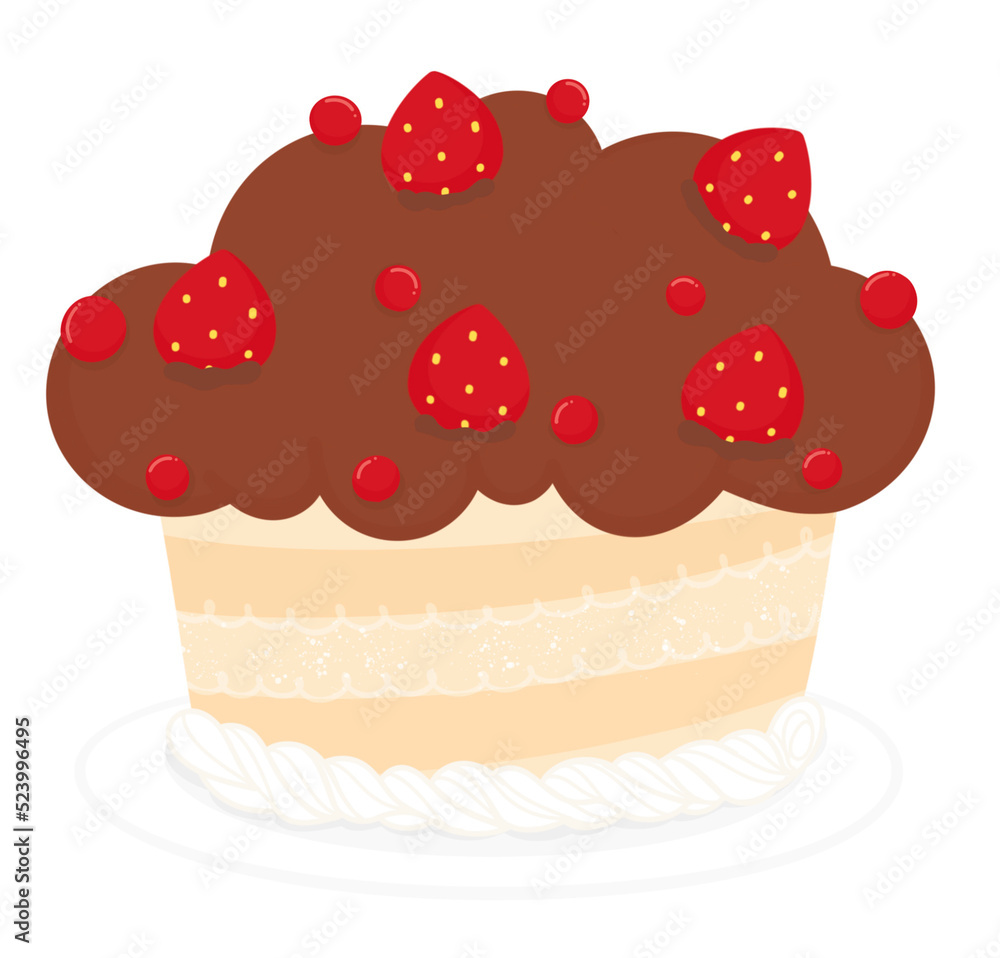 Chocolate Cake with Strawberries on Top Chocolate Cake with Strawberries on Top