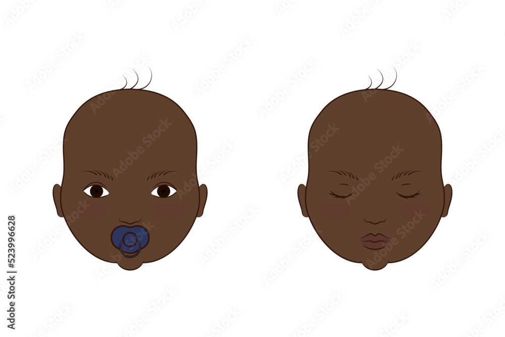 Vector illustration of the portrait of cute babies. Vector illustration of the portrait of cute babies.