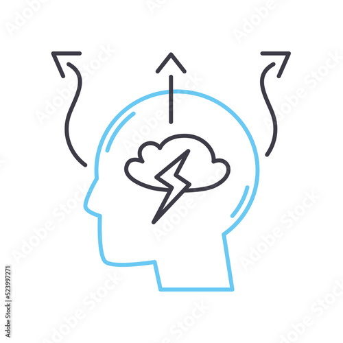 release negative thoughts line icon, outline symbol, vector illustration, concept sign