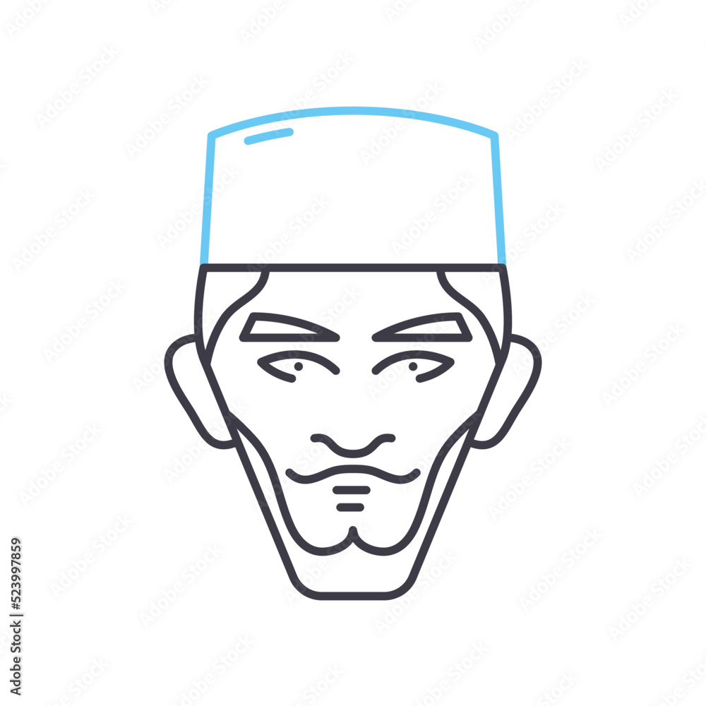muslim man line icon, outline symbol, vector illustration, concept sign muslim man line icon, outline symbol, vector illustration, concept sign