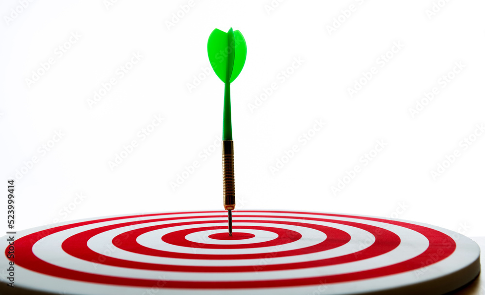 Dart hitting on center target Dart hitting on center target