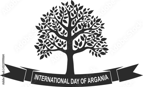 International day of Argania black symbol vector
