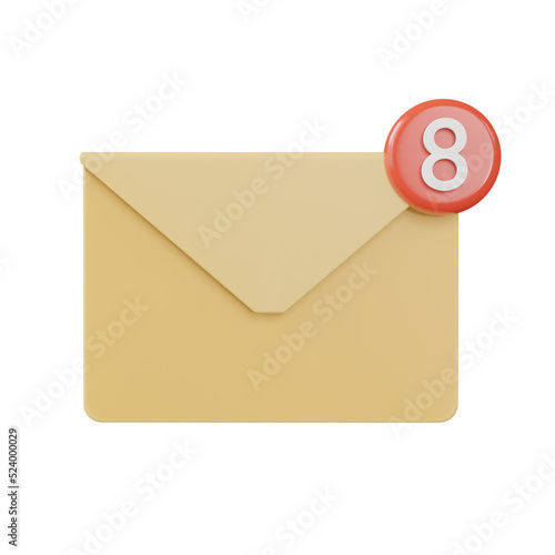 Mail 3d icon. Mail delivery symbols. Letter in envelope. Set of email signs. Sending message or graphic design, logo, Web, UI, app
