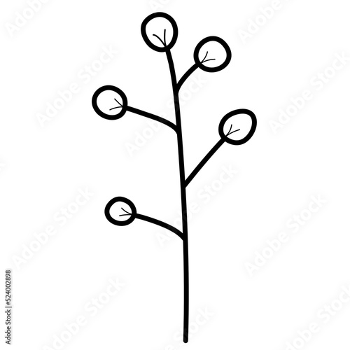 handdrawn doodle leaves png.