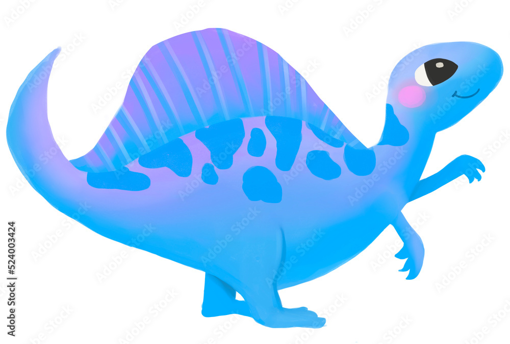 Fototapeta premium Cute Dinosaur spinosaurus clipart. illustion for kid. 