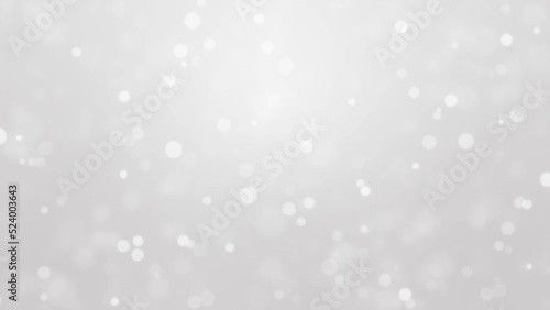 Silver festive animated background with glowing bokeh light particles.