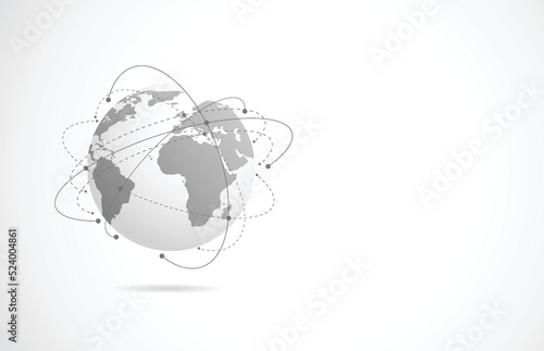 Global network connection. World map point and line composition concept of global business. Vector Illustration