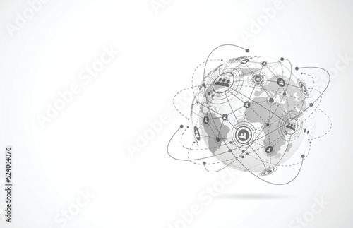Global network connection. World map point and line composition concept of global business. Vector Illustration
