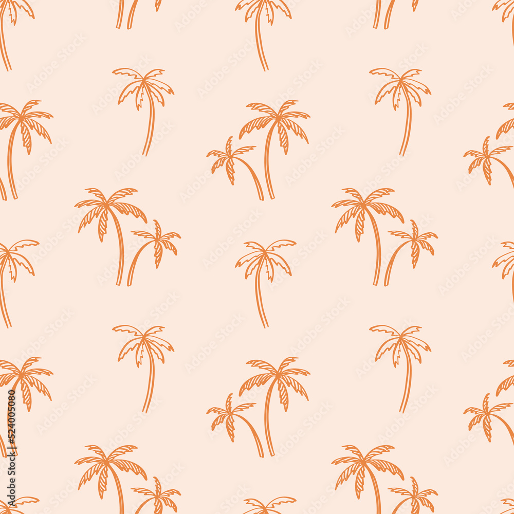 Palm tree vector seamless pattern. tropical summer background