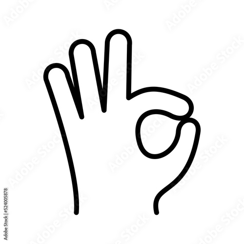 Ok icon. Human hand gesture okay symbol. Positivity. Vector illustration.
