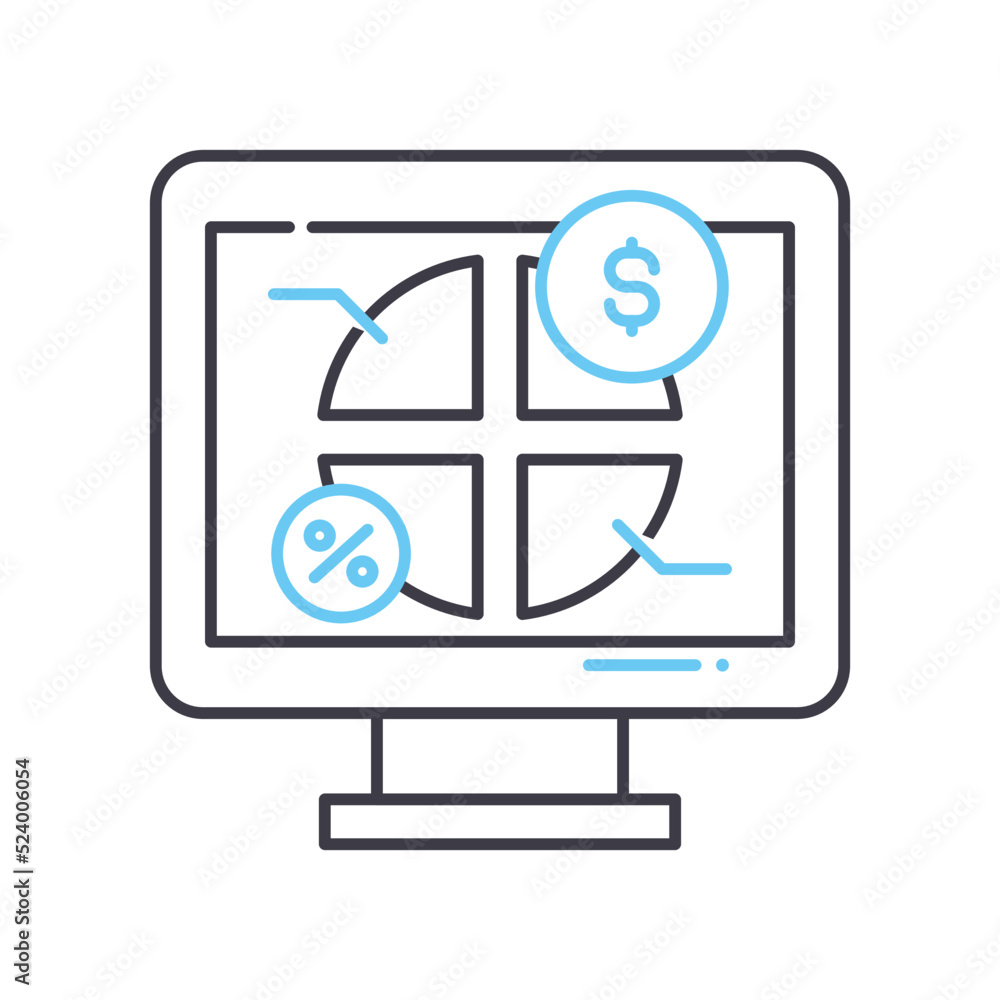 market share line icon, outline symbol, vector illustration, concept sign market share line icon, outline symbol, vector illustration, concept sign
