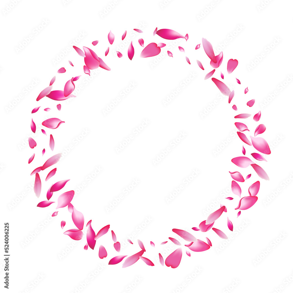 Fototapeta premium Transparent Lotus Petal Vector White Background.
