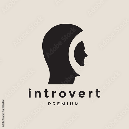 introvert logo design vector graphic illustration