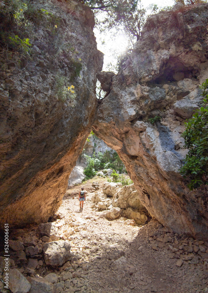 Cala Goloritzè in Sardegna, Italy (Italy) - The famous touristic attraction in wild east coast of Sardinia island, Orosei gulf in the Baunei municipal, with wonderful beach and trekking path.