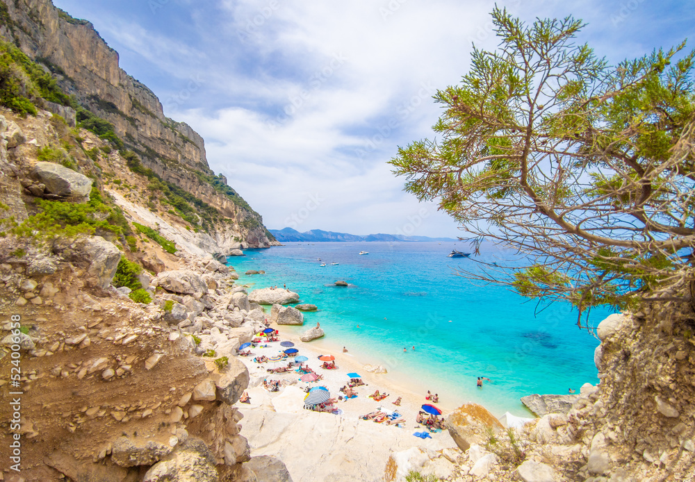 Cala Goloritzè in Sardegna, Italy (Italy) - The famous touristic attraction in wild east coast of Sardinia island, Orosei gulf in the Baunei municipal, with wonderful beach and trekking path.