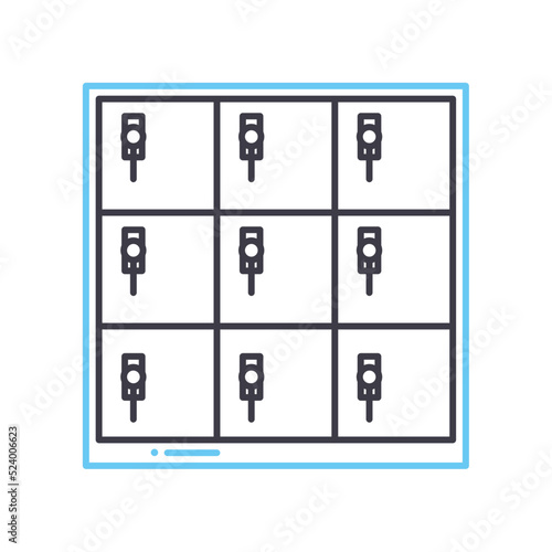 locker line icon, outline symbol, vector illustration, concept sign