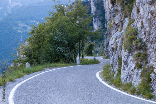 curvy road on the mountain. photo