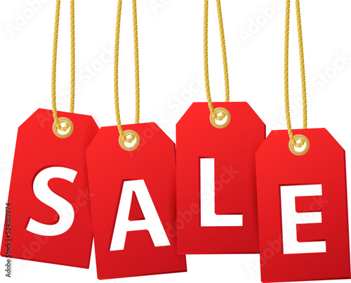 Sale tags isolated on white background.