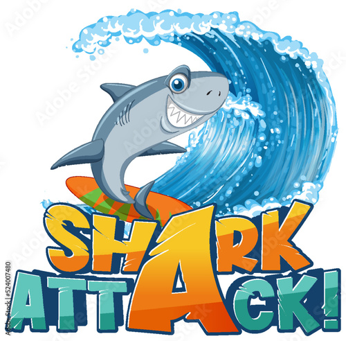 Font design for words shark attack