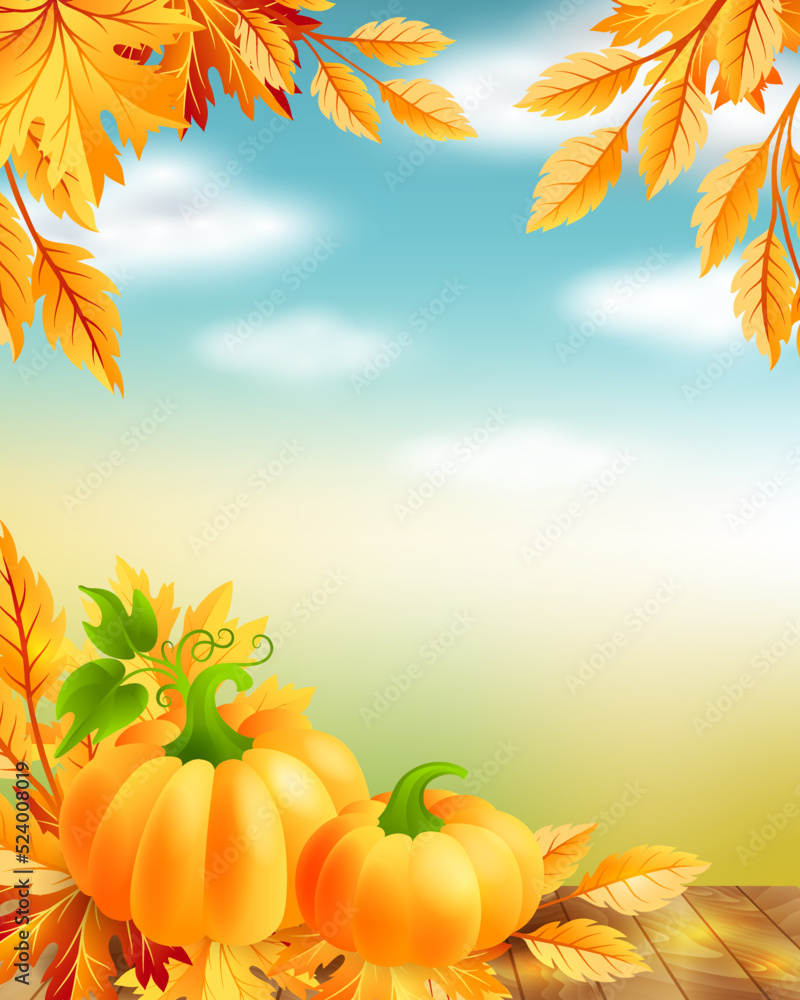 Thanksgiving poster with copy space Stock Vector | Adobe Stock