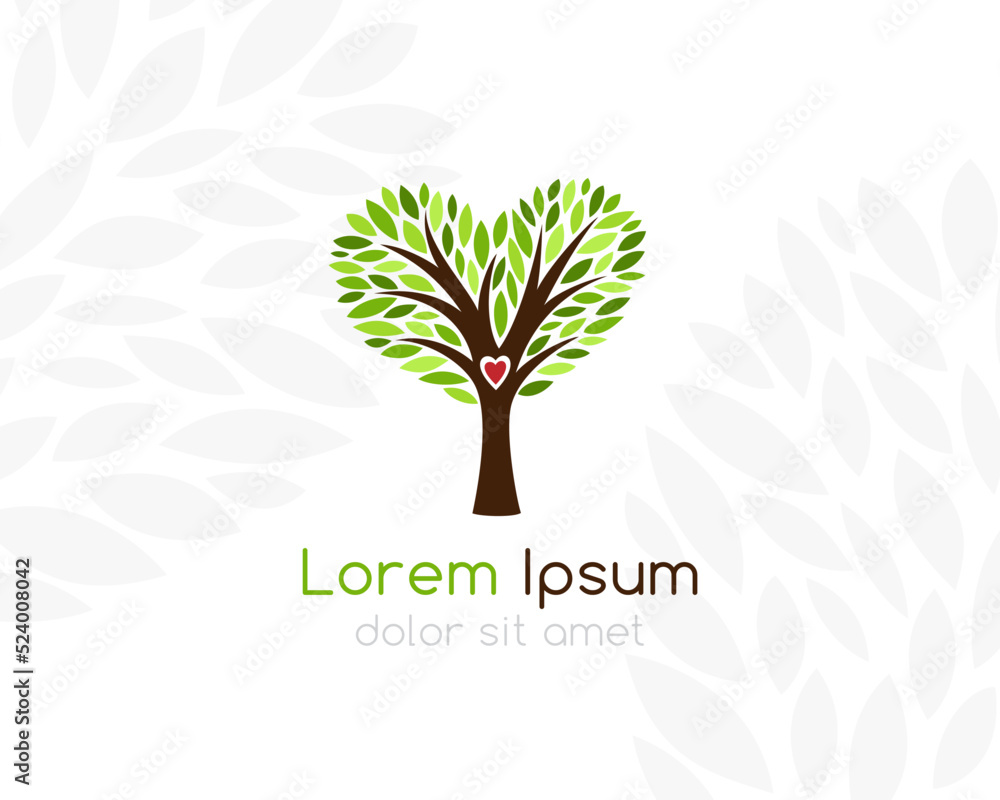 Obraz premium Tree with heart shaped crown.