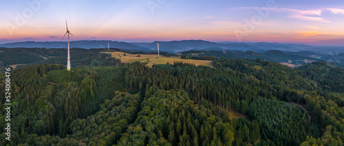 Panoramic view on the Black Forest near Freiamt in Germany.