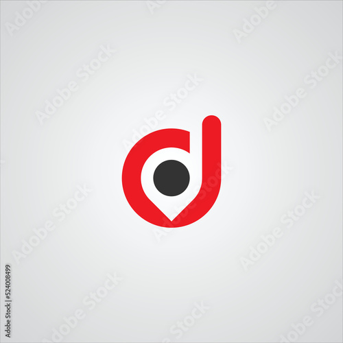 initial letter D logo design. pin logo icon vector elements. Gps icon, Geo point navigation logotype.