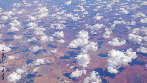 Clouds and outback Australia viewed from an airliner
