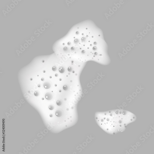 Bath foam isolated on transparent background. Shampoo bubbles texture.Sparkling shampoo and bath lather, vector illustration.