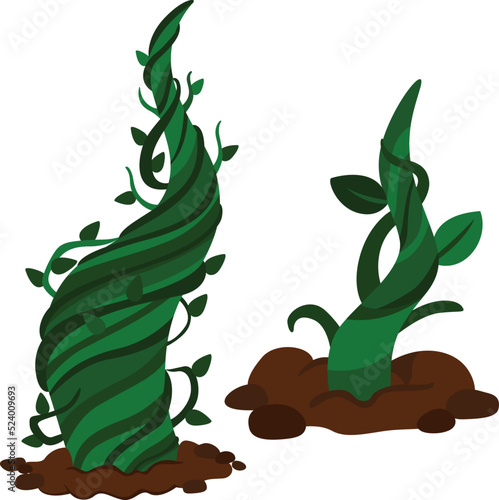 Jack and The Beanstalk Tree Illustration Vector