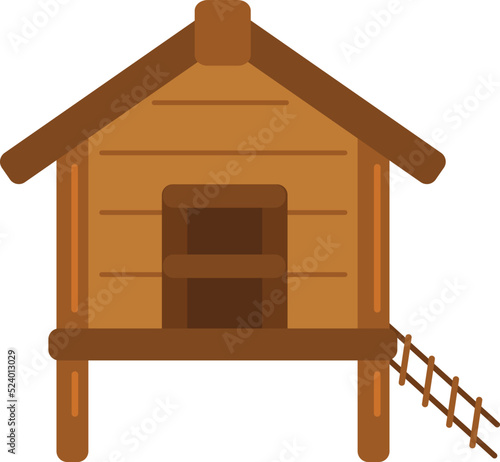 Cute Chicken House Illustration Vector