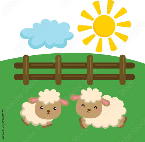 Cute Farm Animal Illustration Vector