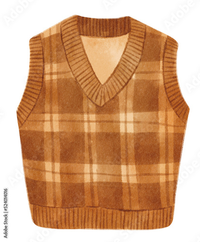 winter clothes vest illustrations watercolor styles