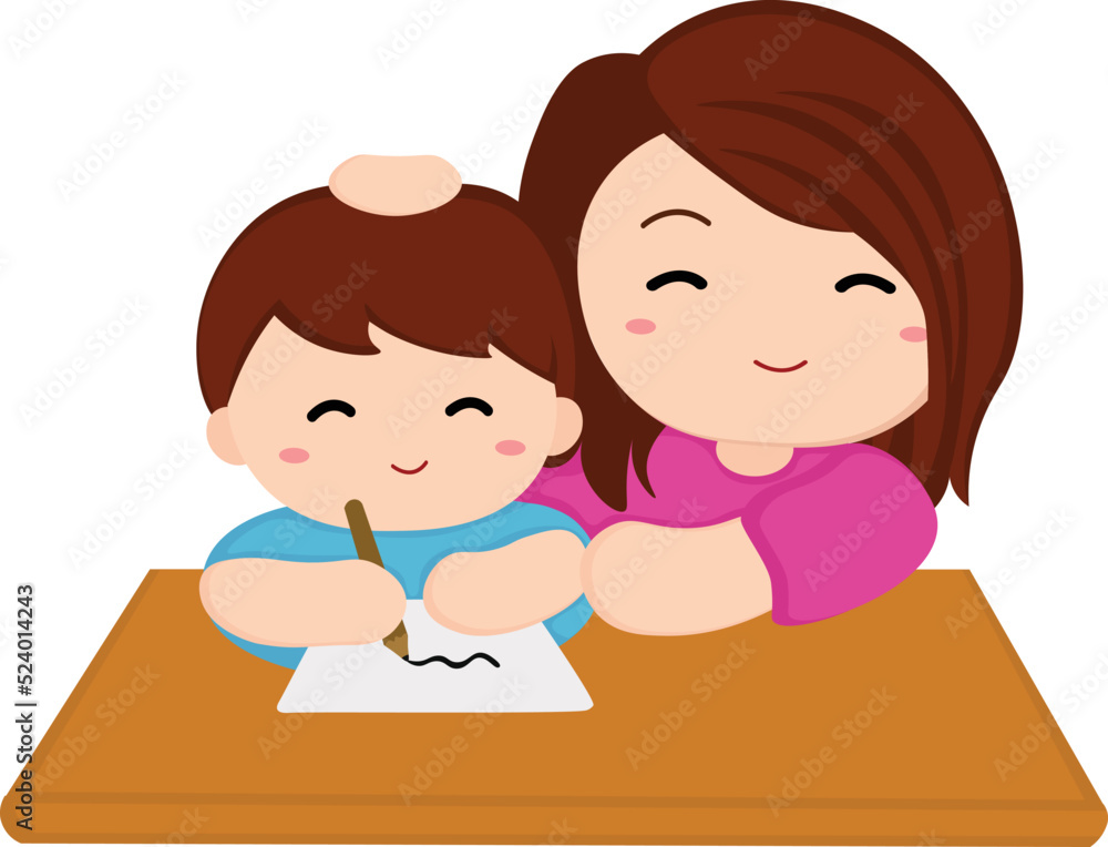 Mothers Day Love Illustration Vector Mothers Day Love Illustration Vector