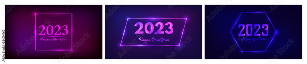 2023 Happy New Year neon background 2023 Happy New Year neon background