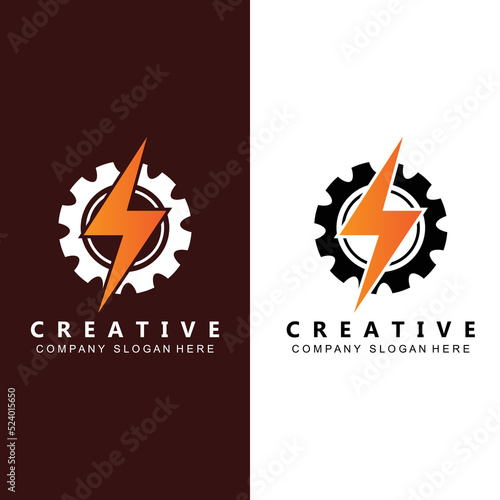 ELECTRICITY CURRENT VECTOR DESIGN LOGO, COOL LIGHTNING