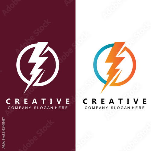 ELECTRICITY CURRENT VECTOR DESIGN LOGO, COOL LIGHTNING
