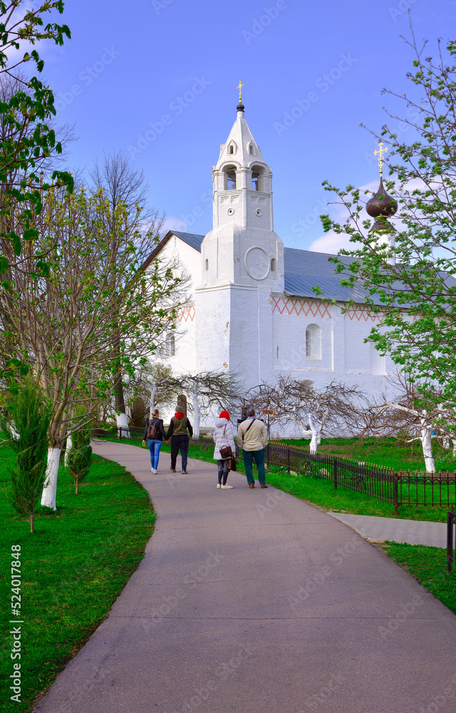 Fototapeta premium The white-stone Pokrovsky Convent