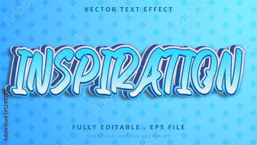 Modern Gradient Blue Word inspiration Editable Text Effect Design