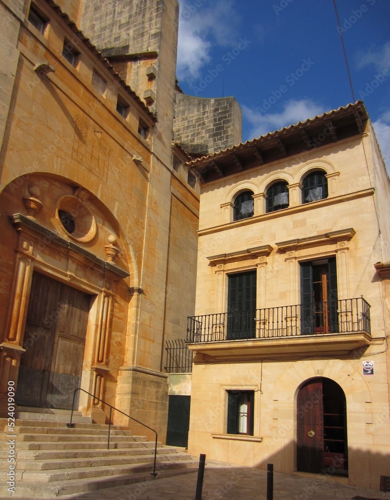 The parish church of Santanyí, Església de Sant Andreu, Mallorca, Spain