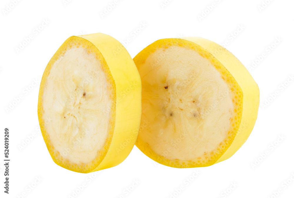 Banana slice isolated on transparent png background Banana slice isolated on transparent png background